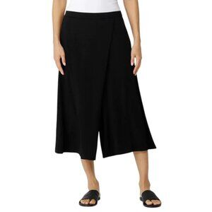 Eileen Fisher fine jersey wrap front pant black women's size S